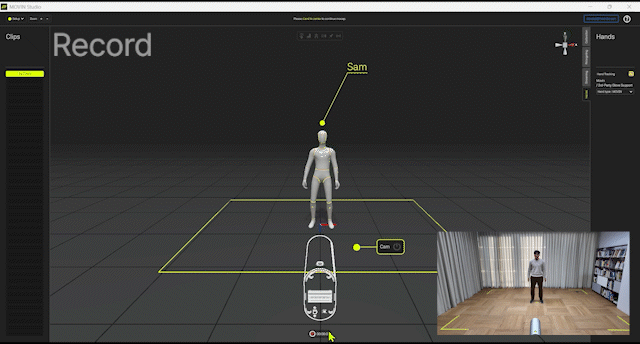 Motion capture workflow video showing capture, trim and export steps in MOVIN Studio 