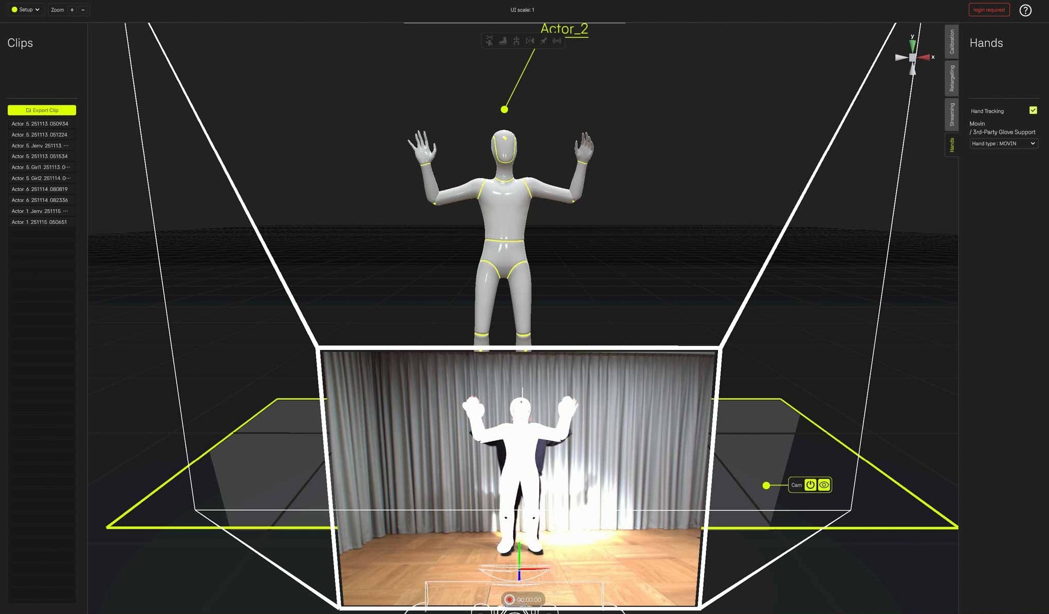 Full-body tracking remains stable under bright lighting, but excessive brightness or reflective surfaces may reduce MOVIN hand tracking stability.
