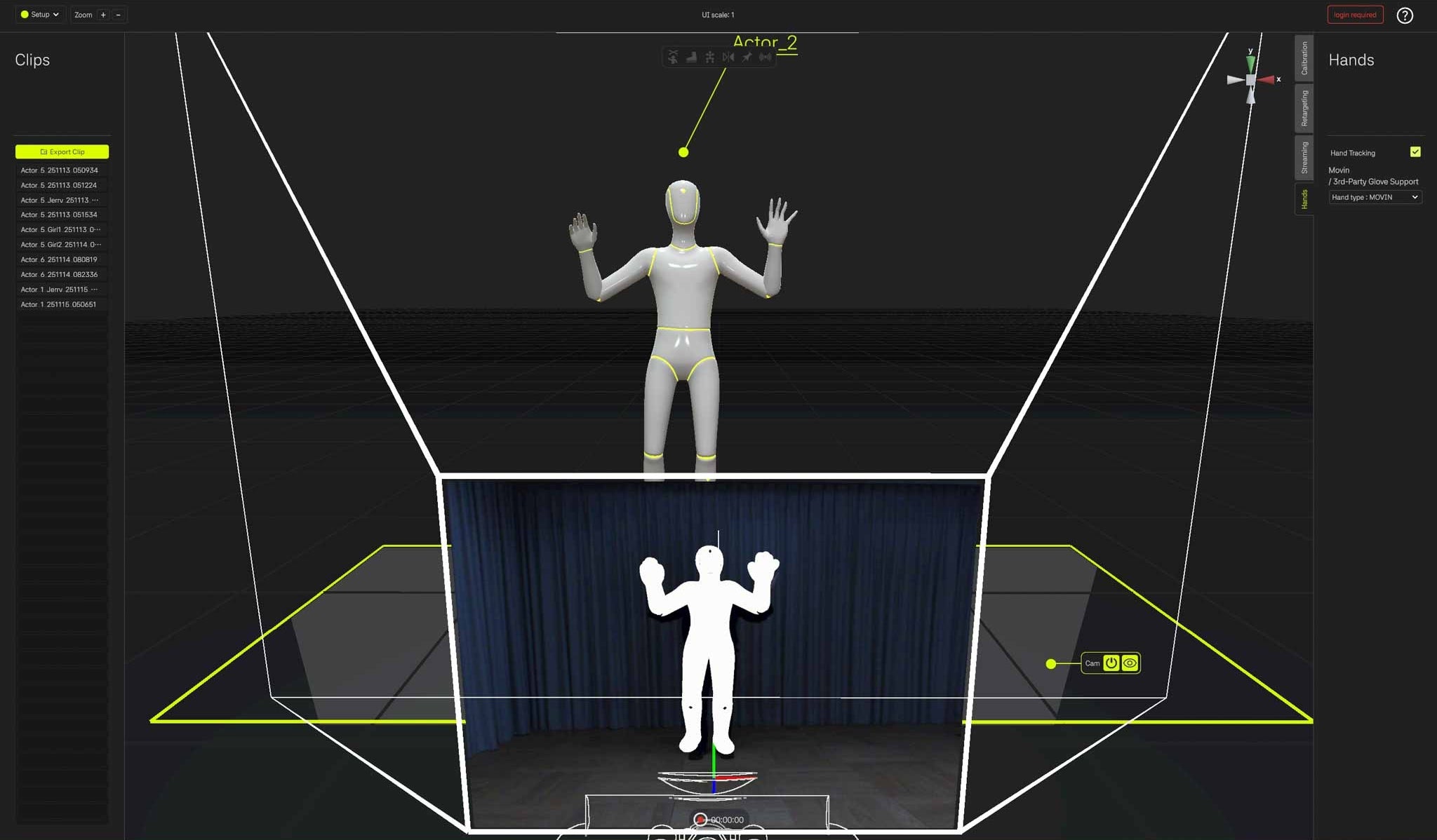 Full-body tracking remains reliable even without lighting, while MOVIN hand motion capture is limited.