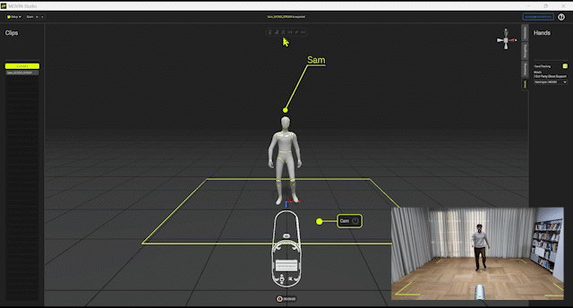 Video demonstrating features like in-place, mirror, foot contact, and skeleton visualization for more accurate motion capture.