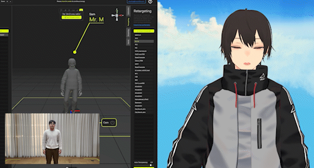 Facial motion capture recorded separately using a smartphone and seamlessly integrated with full-body motion capture in MOVIN Studio