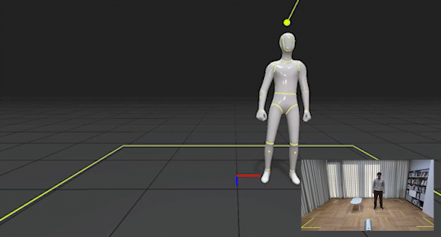 Example showing reduced tracking accuracy during stepping up/down motions in MOVIN Studio